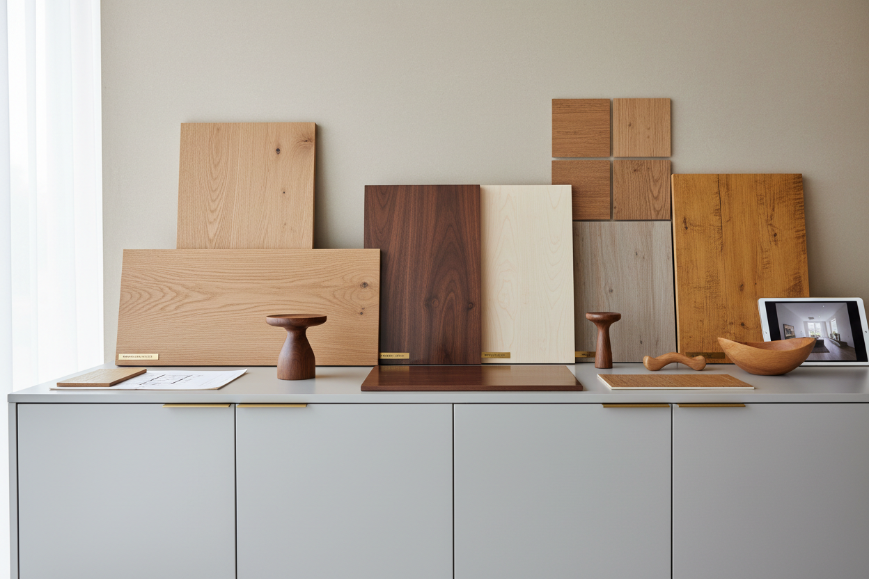 Material Selection
Choosing finishes, textures, and furnishings of wood materials